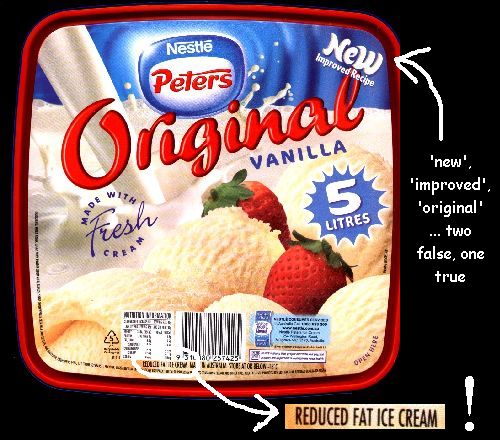 original, new, improved ... only one is true